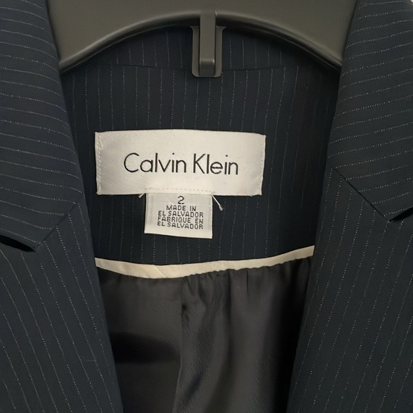 Calvin Klein Navy Pinstripe Blazer suit jacket - Picture 2 of 5